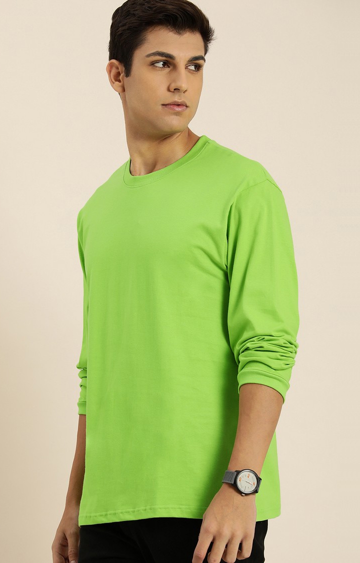 Difference of Opinion | Men's Green Cotton Solid Sweatshirt 0
