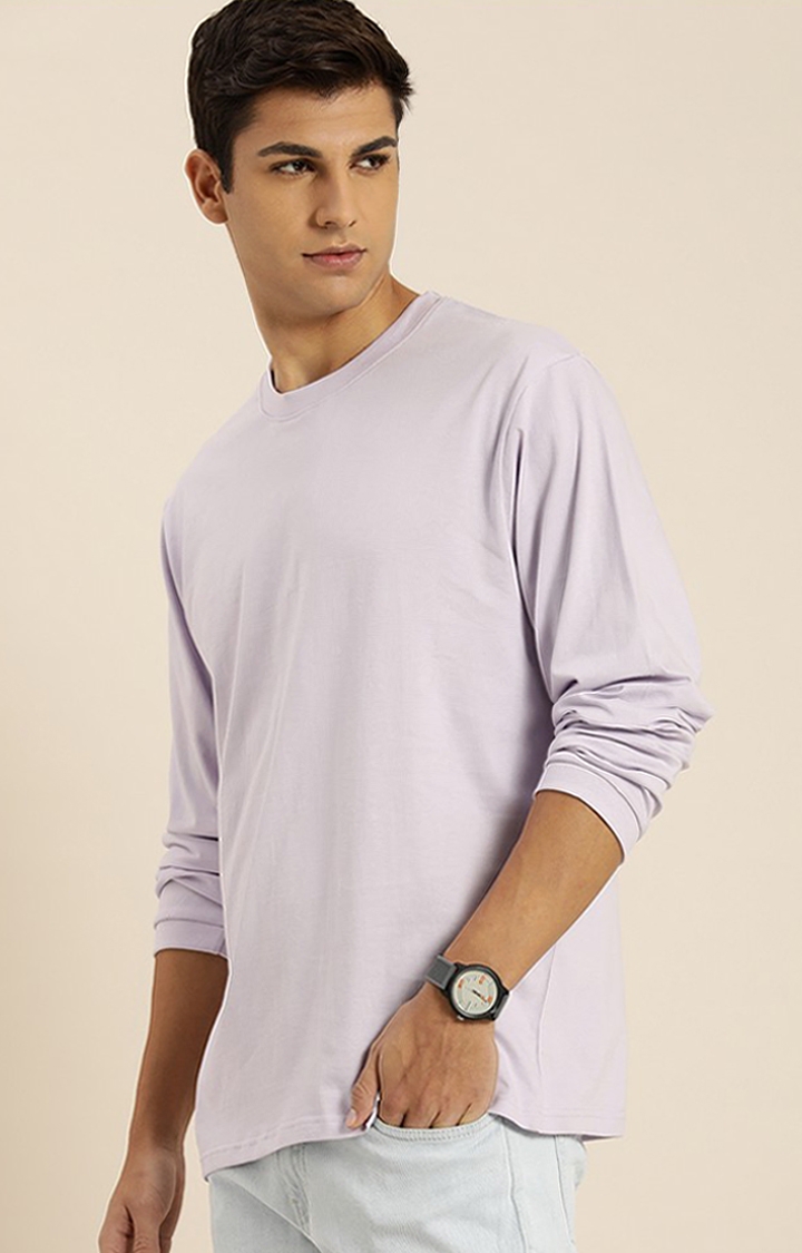 Difference of Opinion | Men's Lavender Cotton Solid Sweatshirt
