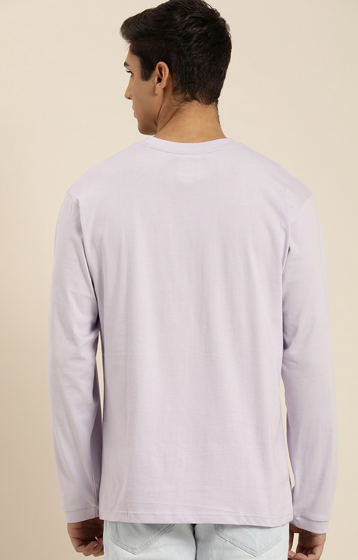 Men's Lavender Cotton Solid Sweatshirt