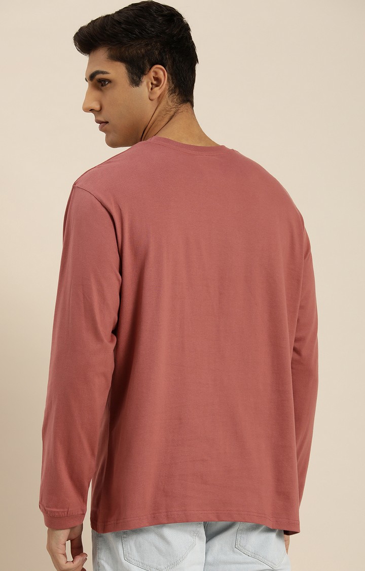 Difference of Opinion | Men's Pink Cotton Solid Sweatshirt 3