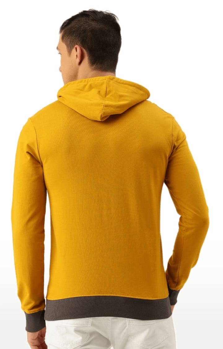 Difference of Opinion | Men's Yellow Cotton Printed Hoodie 3