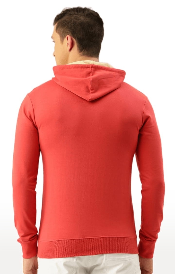Difference of Opinion | Men's Red Cotton Typographic Printed Hoodie 2