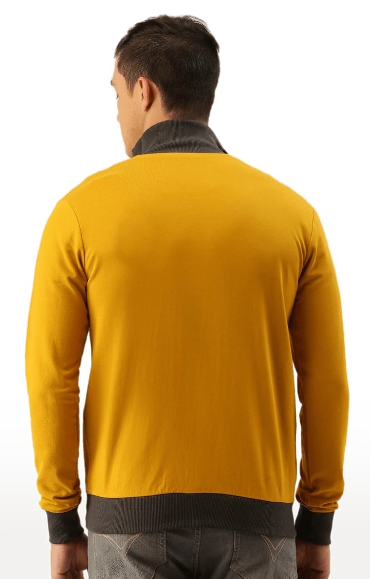 Difference of Opinion | Men's Yellow Cotton Solid Activewear Jacket 2