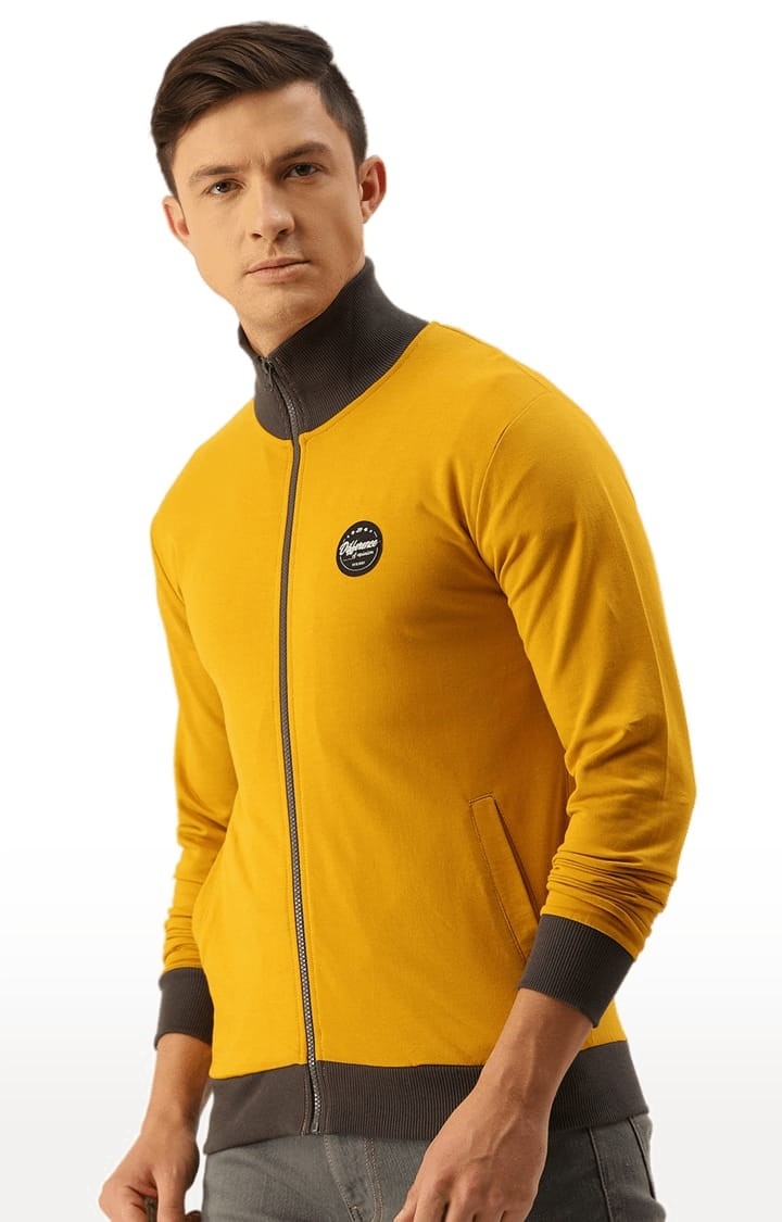 Difference of Opinion | Men's Yellow Cotton Solid Activewear Jacket 0