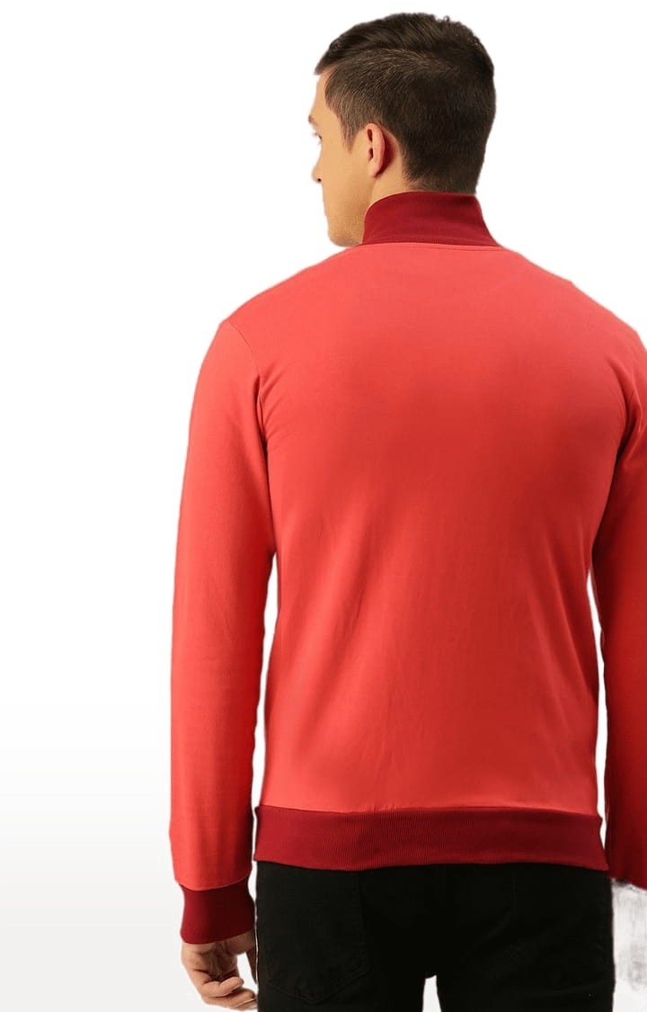 Difference of Opinion | Men's Red Cotton Solid Activewear Jacket 2