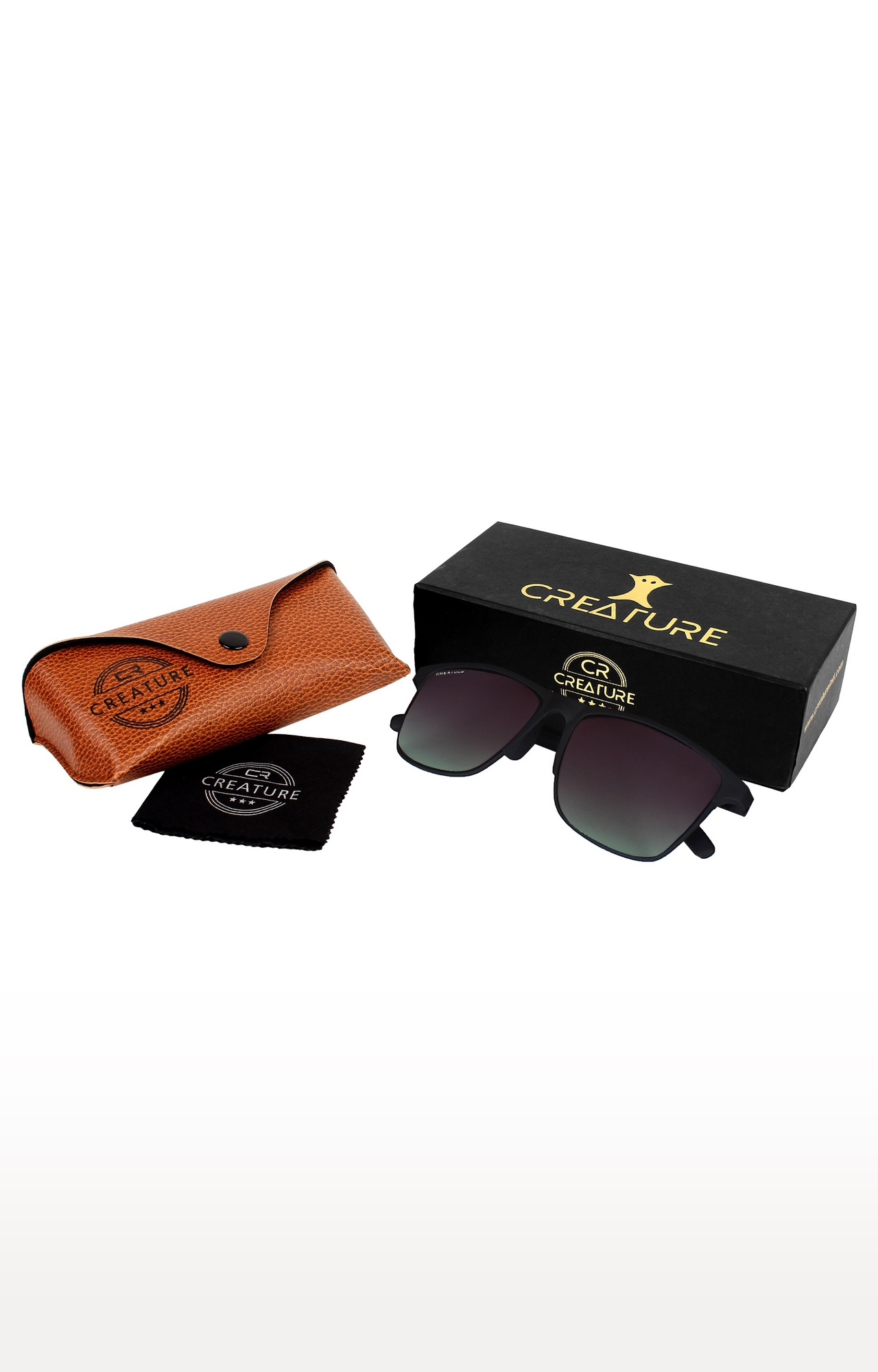 CREATURE | CREATURE Black Sunglasses with UV Protection (Lens-Black|Frame-Black) 5