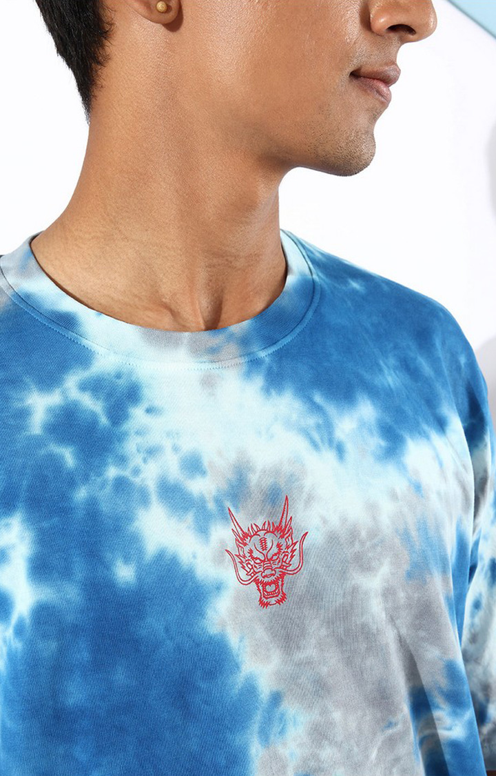 Men's Multicolor Cotton Tie Dye Printed Oversized T-Shirt