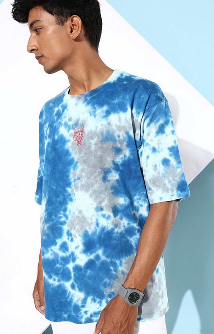 Difference of Opinion | Men's Multicolor Cotton Tie Dye Printed Oversized T-Shirt