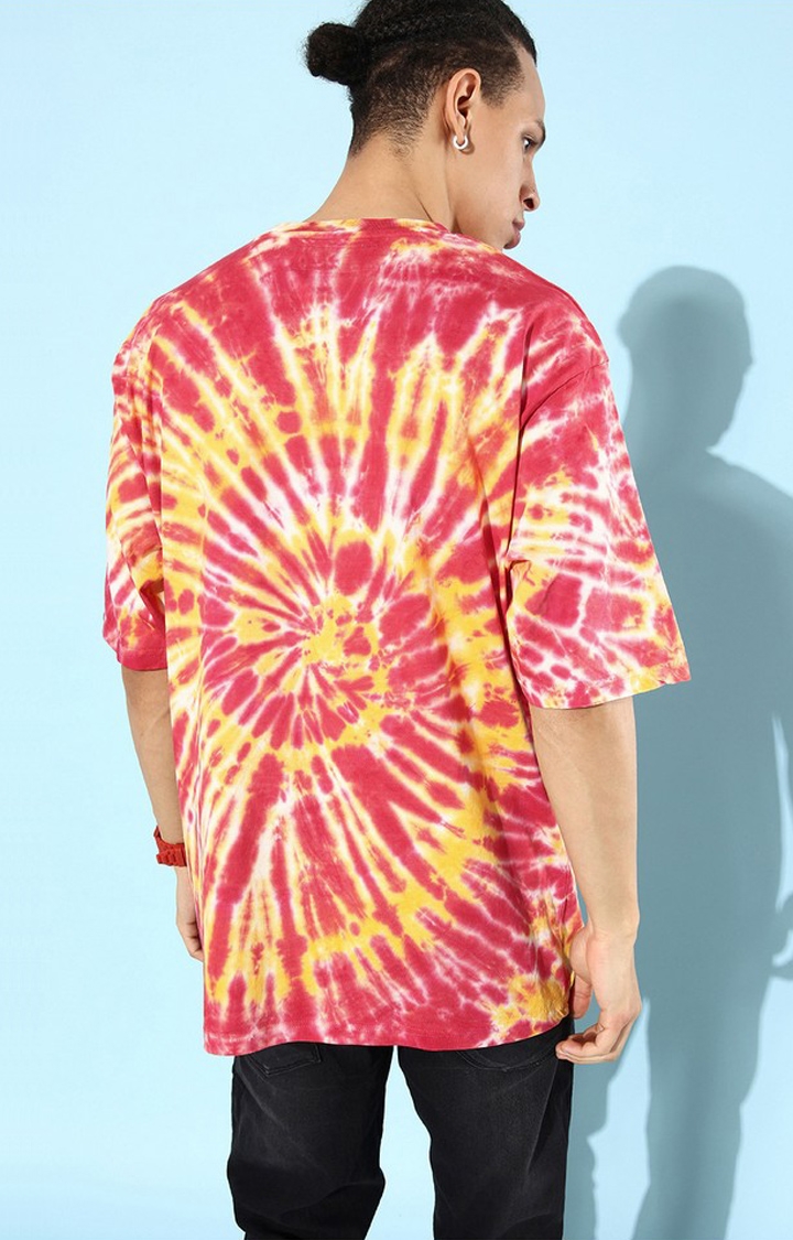 Difference of Opinion | Men's Multicolor Cotton Tie Dye Printed Oversized T-Shirt 3