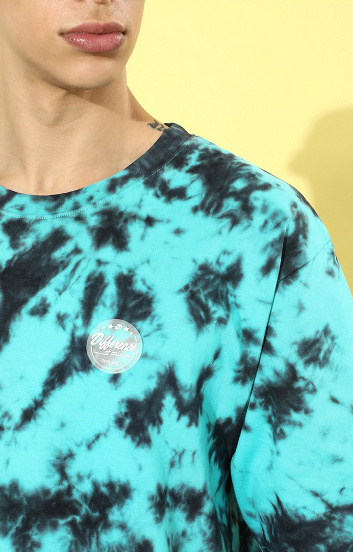 Men's Multicolor Cotton Tie Dye Printed Oversized T-Shirt