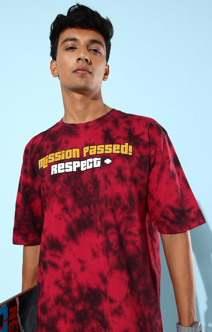 Men's Multicolor Cotton Tie Dye Printed Oversized T-Shirt