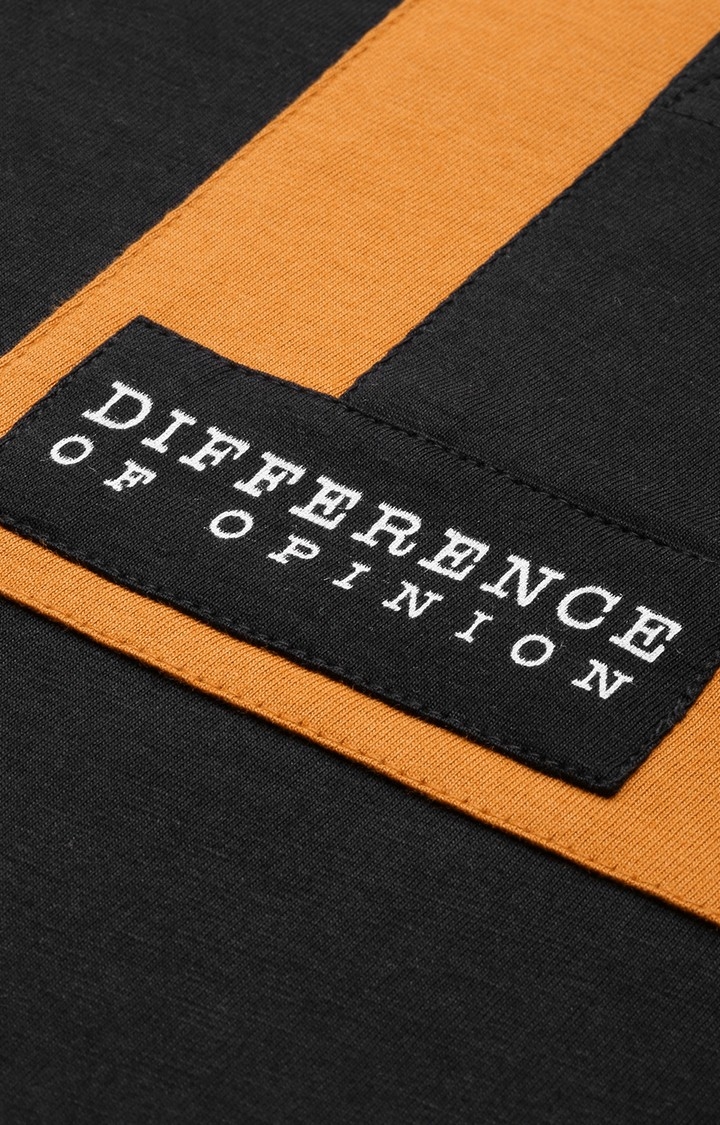 Difference of Opinion | Men's Black Cotton Solid Oversized T-Shirt 4