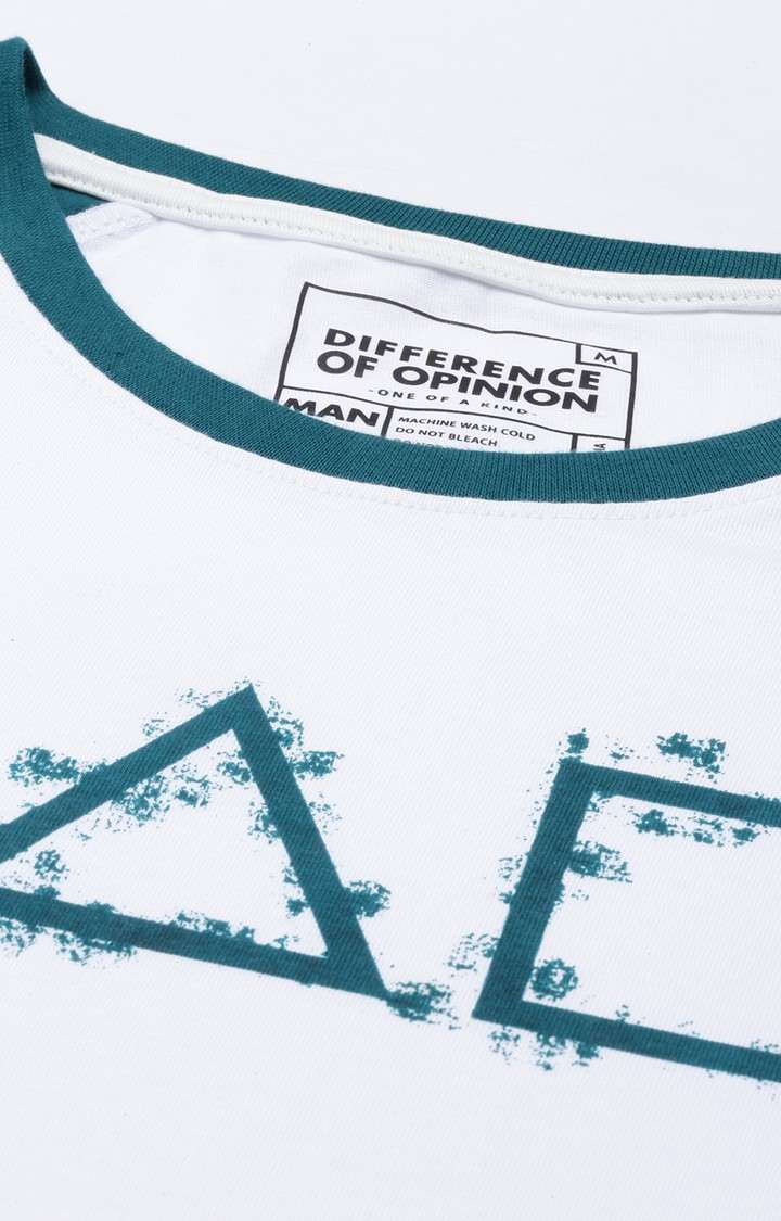 Men's White Cotton Printed Oversized T-Shirt