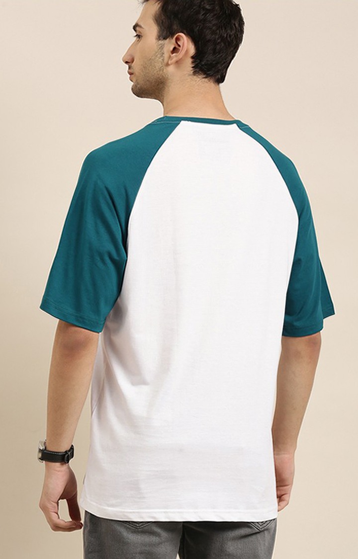 Men's White Cotton Printed Oversized T-Shirt