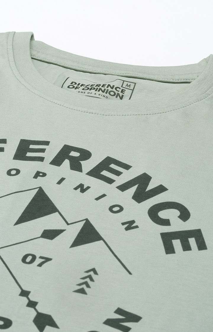 Men's Grey Cotton Typographic Printed Oversized T-Shirt