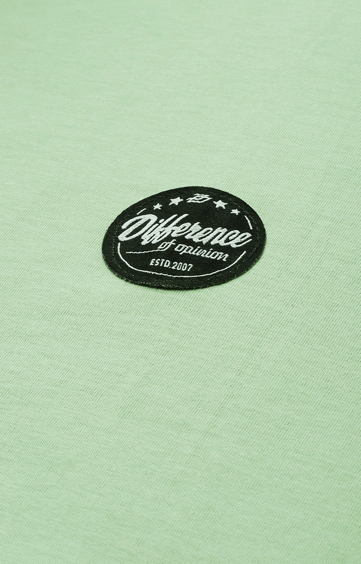 Men's Green Cotton Graphic Printed Oversized T-Shirt