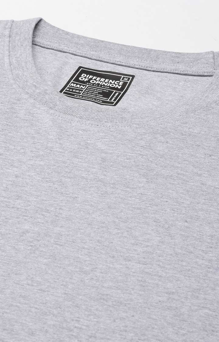 Men's Grey Cotton Solid Oversized T-Shirt