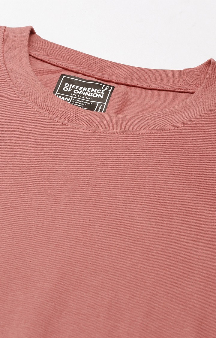 Men's Pink Cotton Solid Oversized T-Shirt