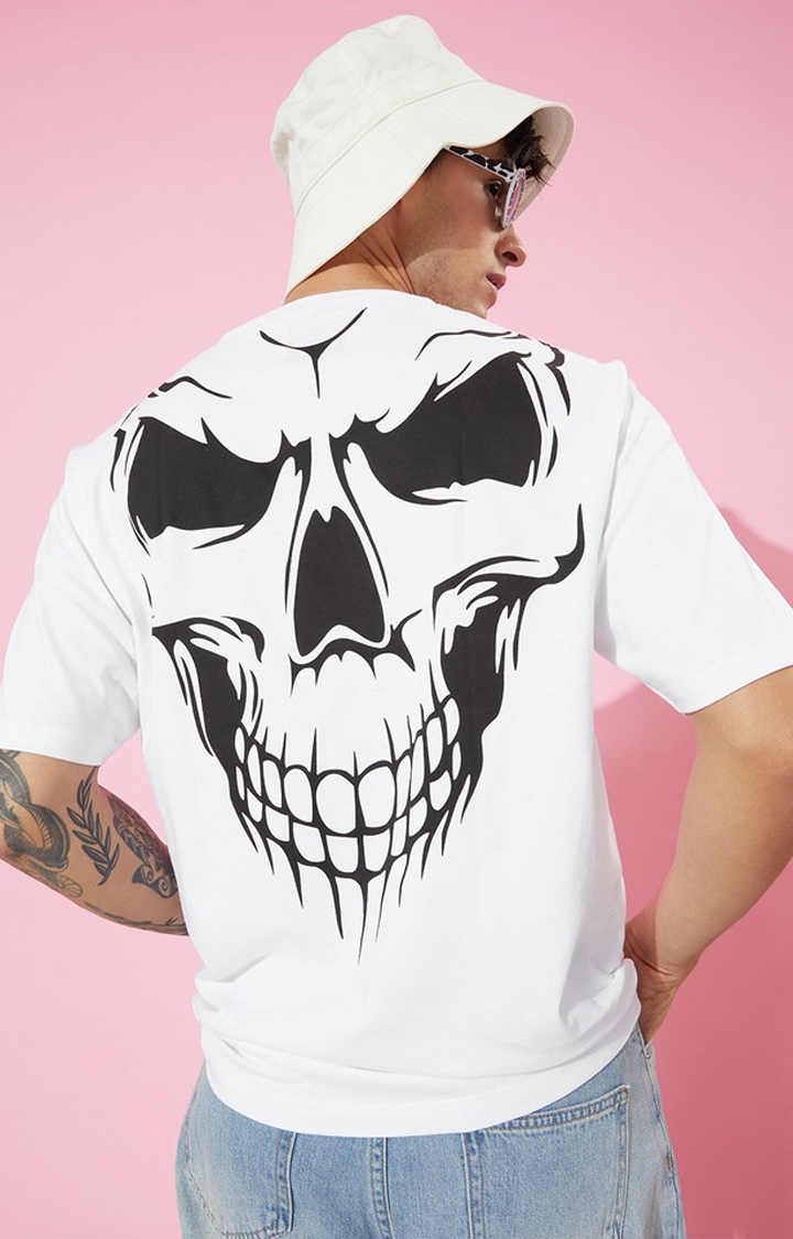 Difference of Opinion | Men's White Cotton Graphic Printed Oversized T-Shirt