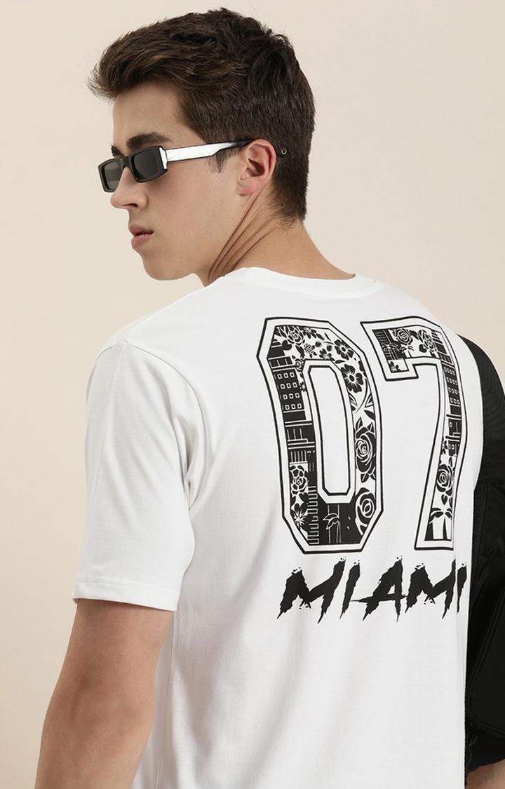 Difference of Opinion | Men's White Cotton Printed Oversized T-Shirt