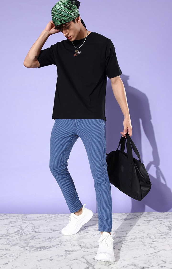 Difference of Opinion | Men's Black Cotton Graphic Printed Oversized T-Shirt 1