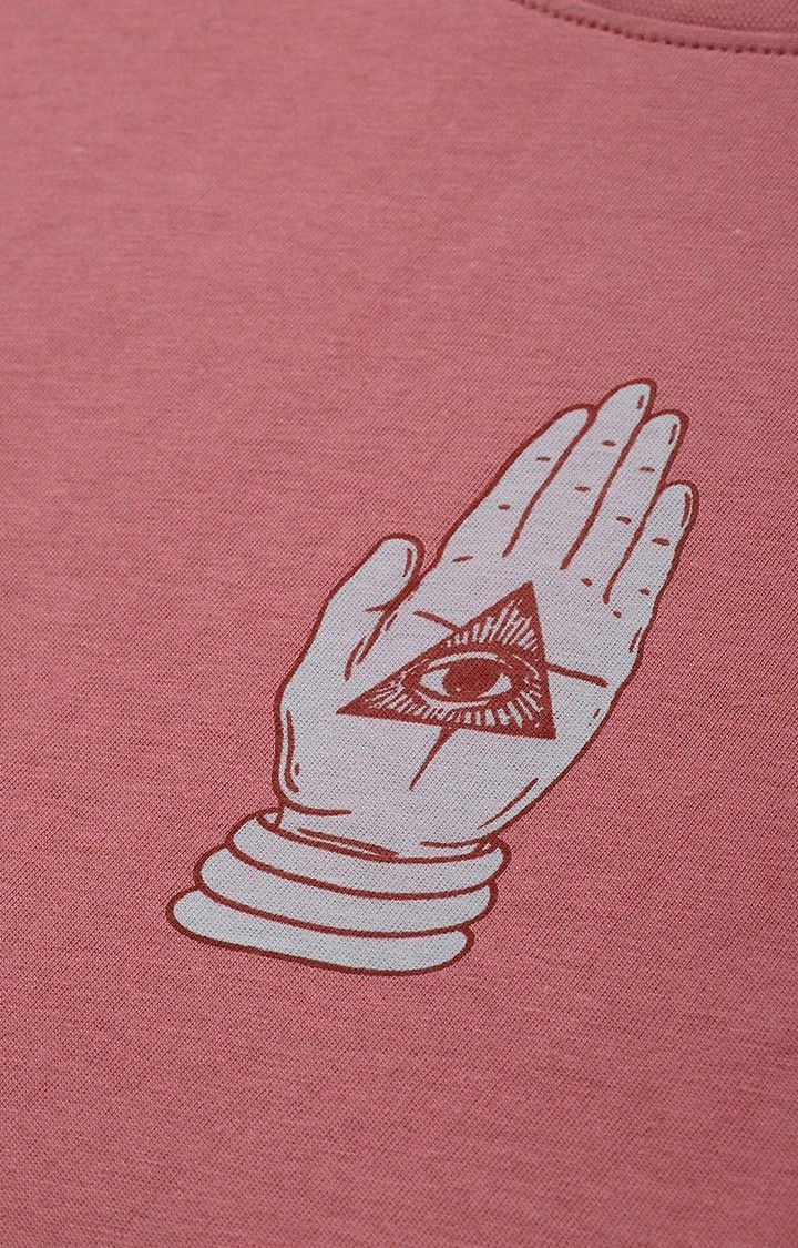 Men's Pink Graphic Oversized T-shirt