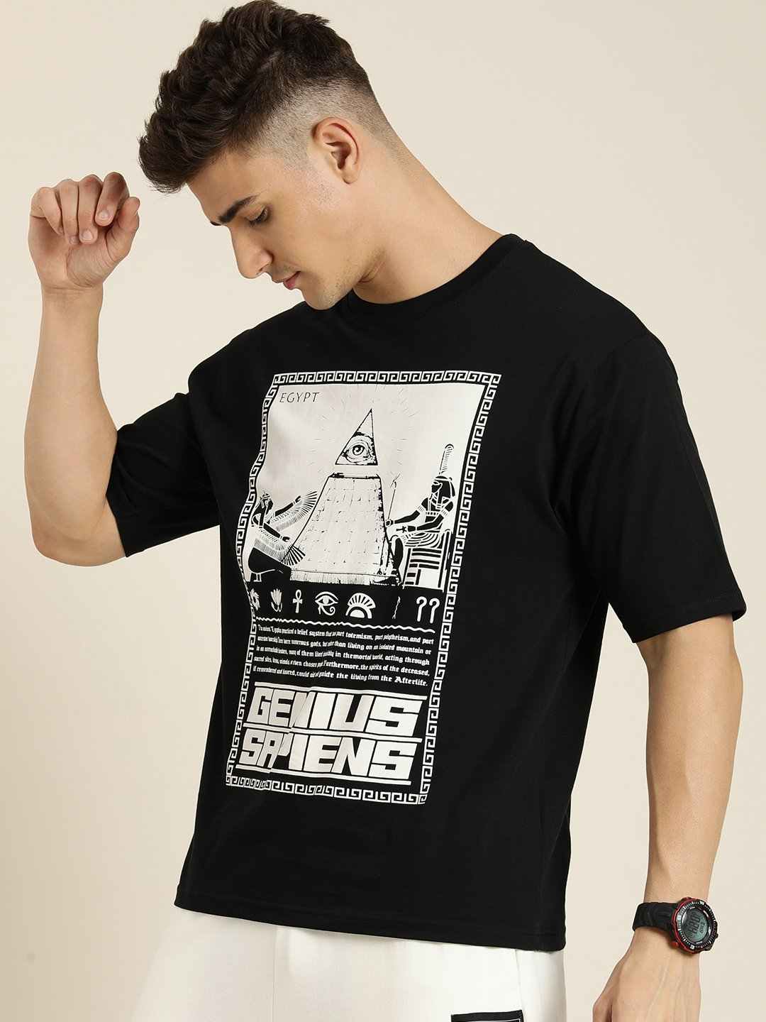 black oversized graphic t shirt men