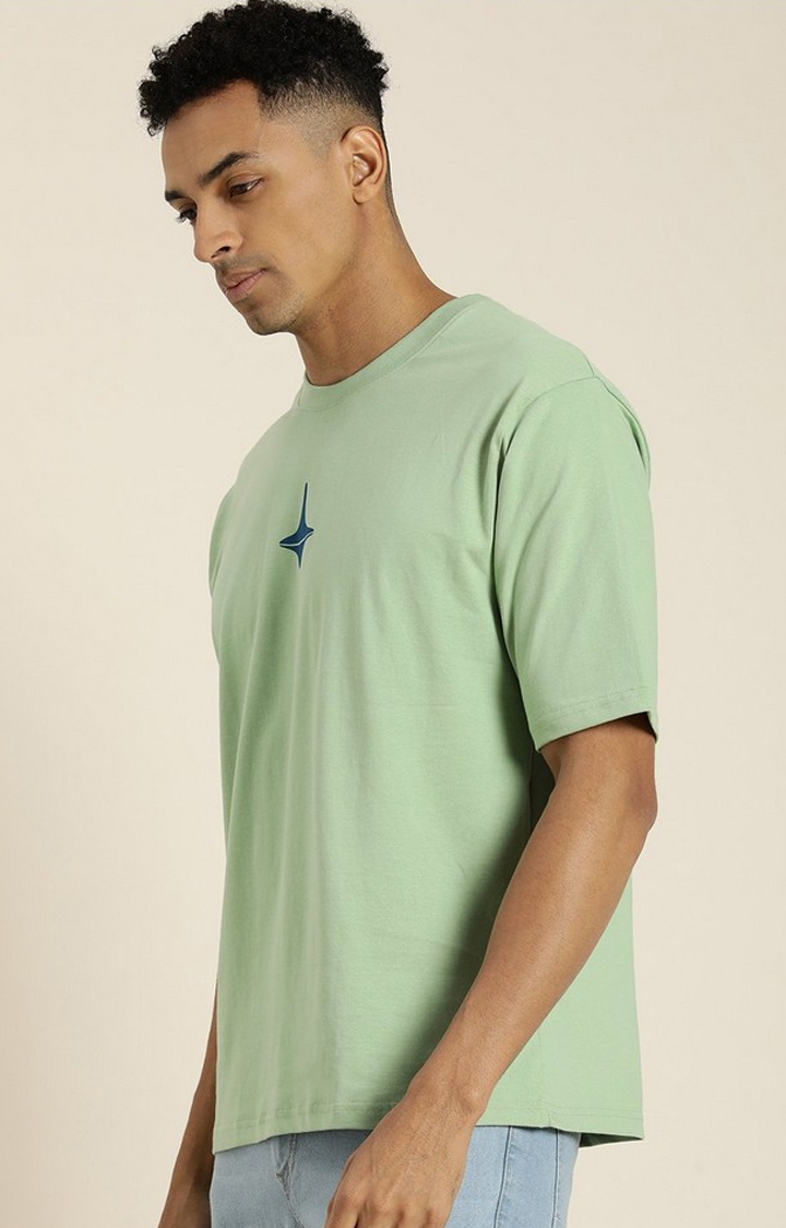 Men's Green Graphic Oversized T-shirt