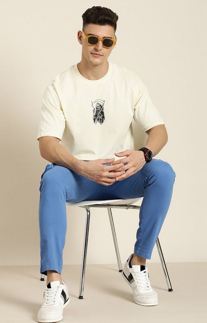 Men's Off White Graphic Oversized T-shirt