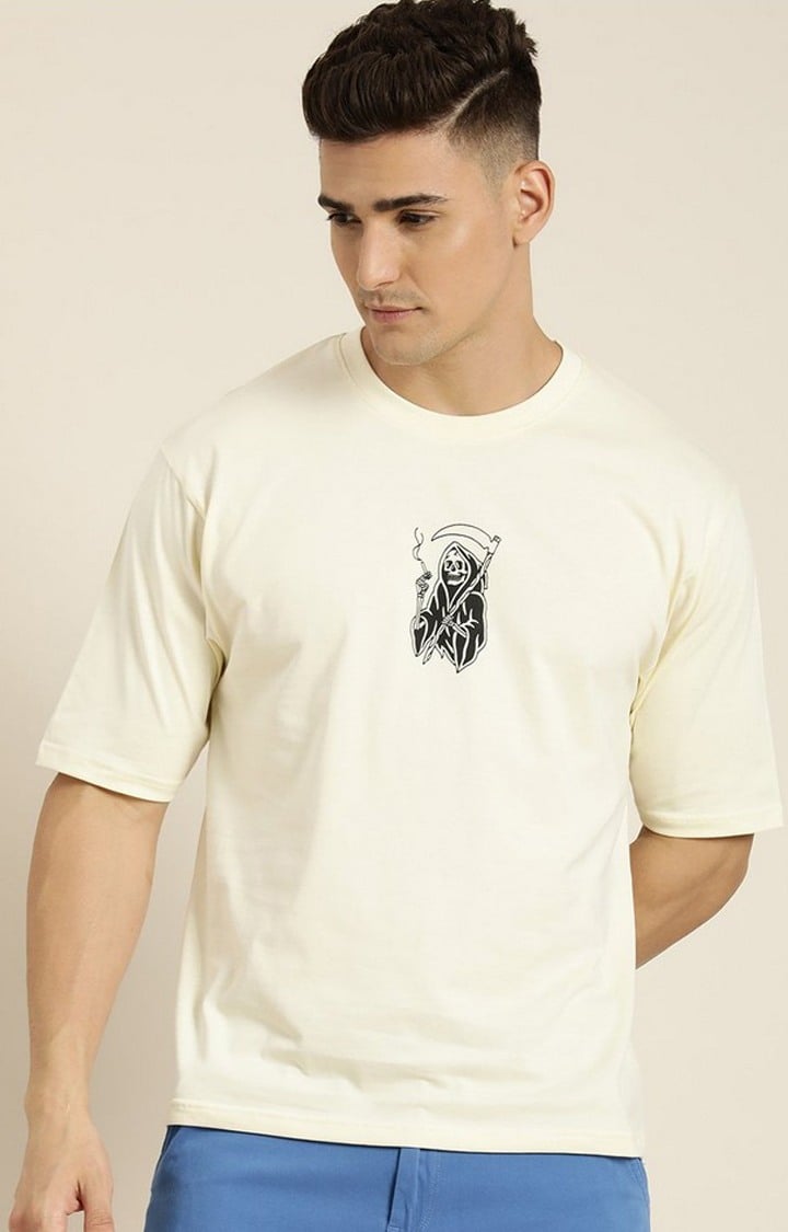 Men's Off White Graphic Oversized T-shirt