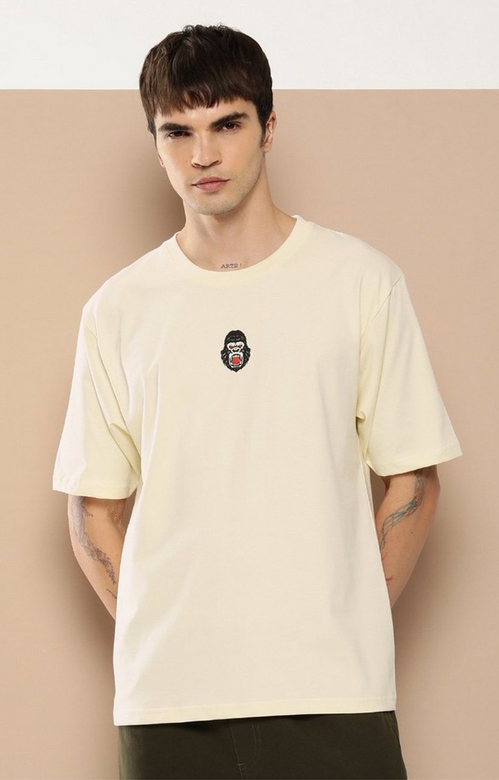 Difference of Opinion | Men's  Off White Graphic Oversized T-Shirt
