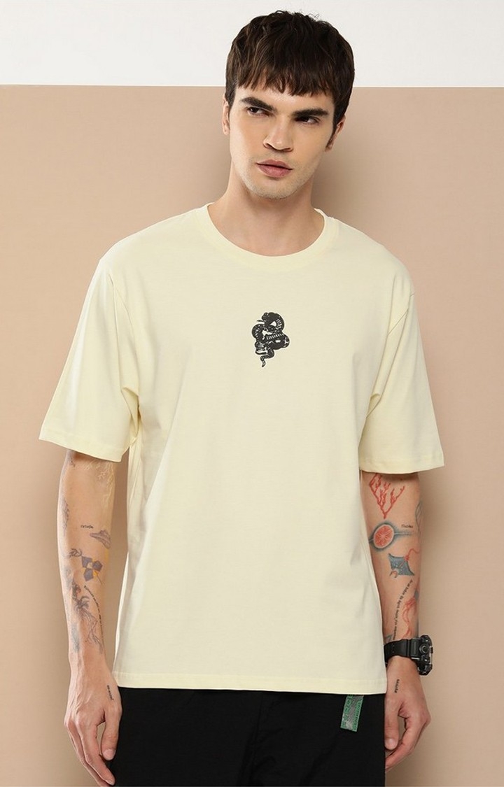Men's  Off White Graphic Boxy T-Shirt