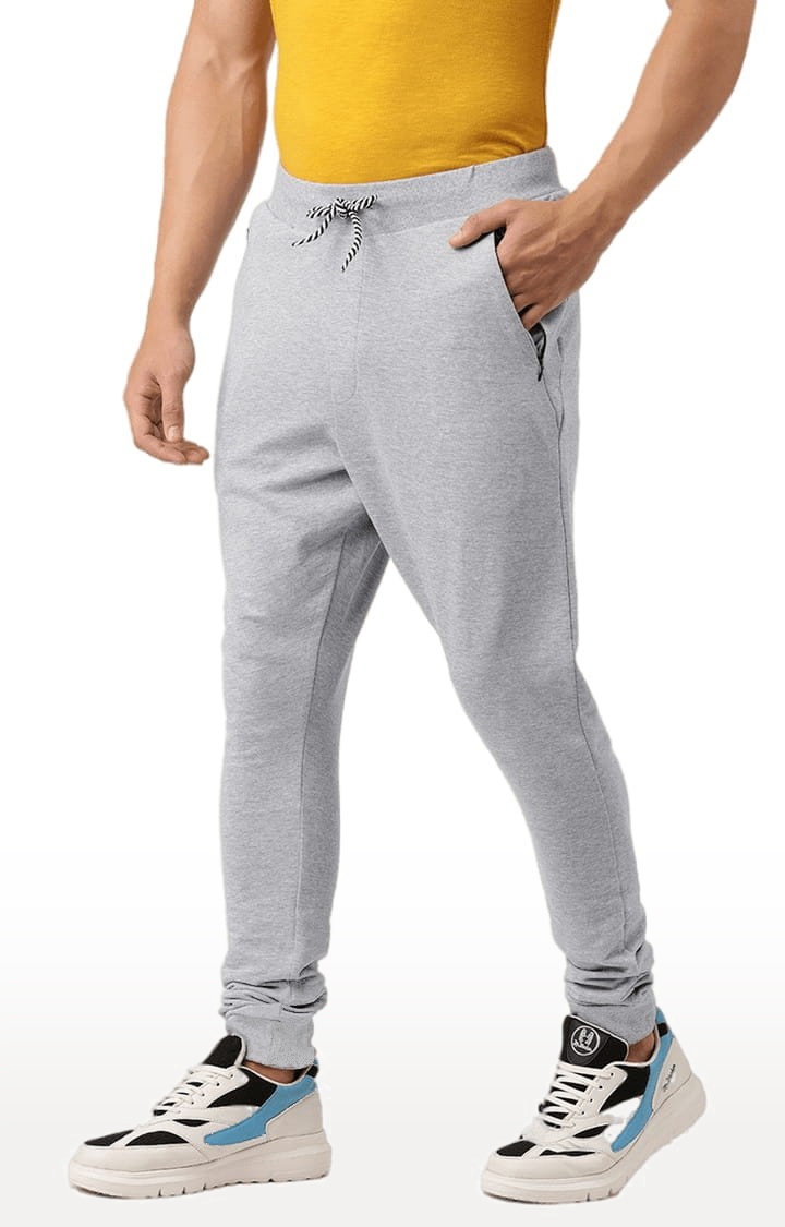 Difference of Opinion | Men's Grey Cotton Melange Casual Joggers 2