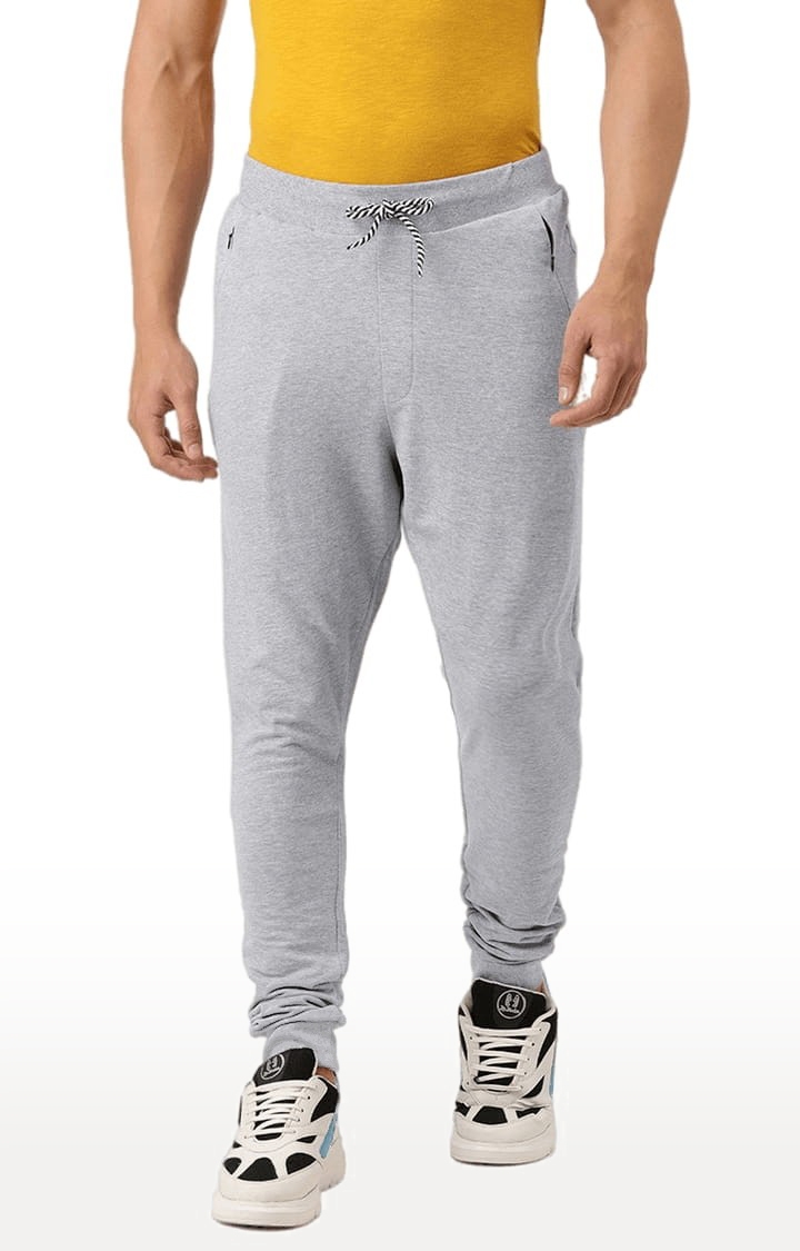 Difference of Opinion | Men's Grey Cotton Melange Casual Joggers 0