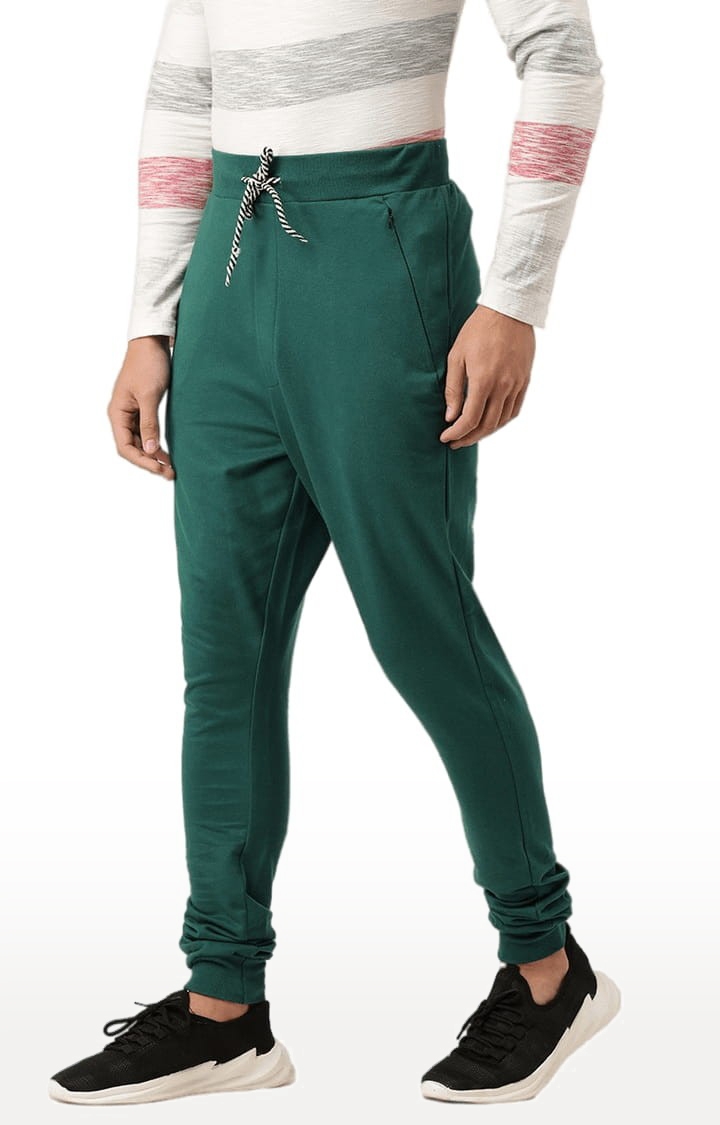 Difference of Opinion | Men's Green Cotton Solid Casual Joggers 2