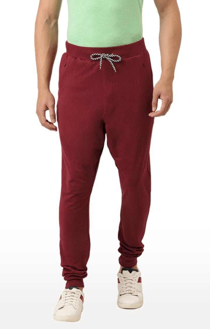 Difference of Opinion | Men's Red Cotton Solid Casual Joggers 0