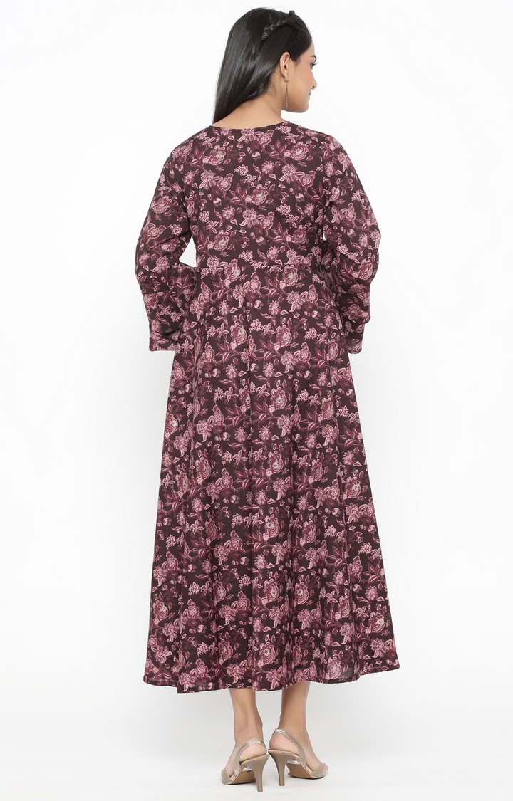 Miravan cotton printed anarkali kurta for women's / girls 