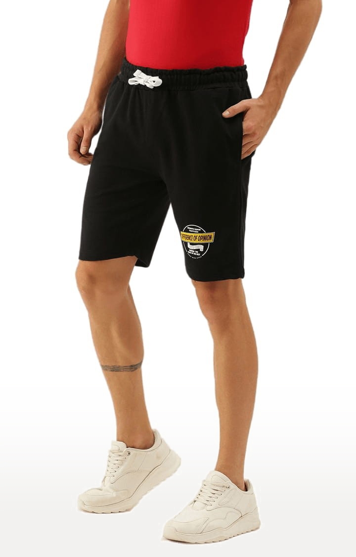 Difference of Opinion | Men's Black Cotton Printed Activewear Short 2