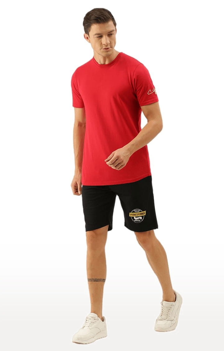 Difference of Opinion | Men's Black Cotton Printed Activewear Short 1