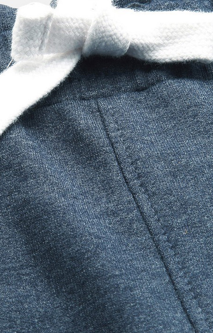 Men's Blue Cotton Printed Activewear Short