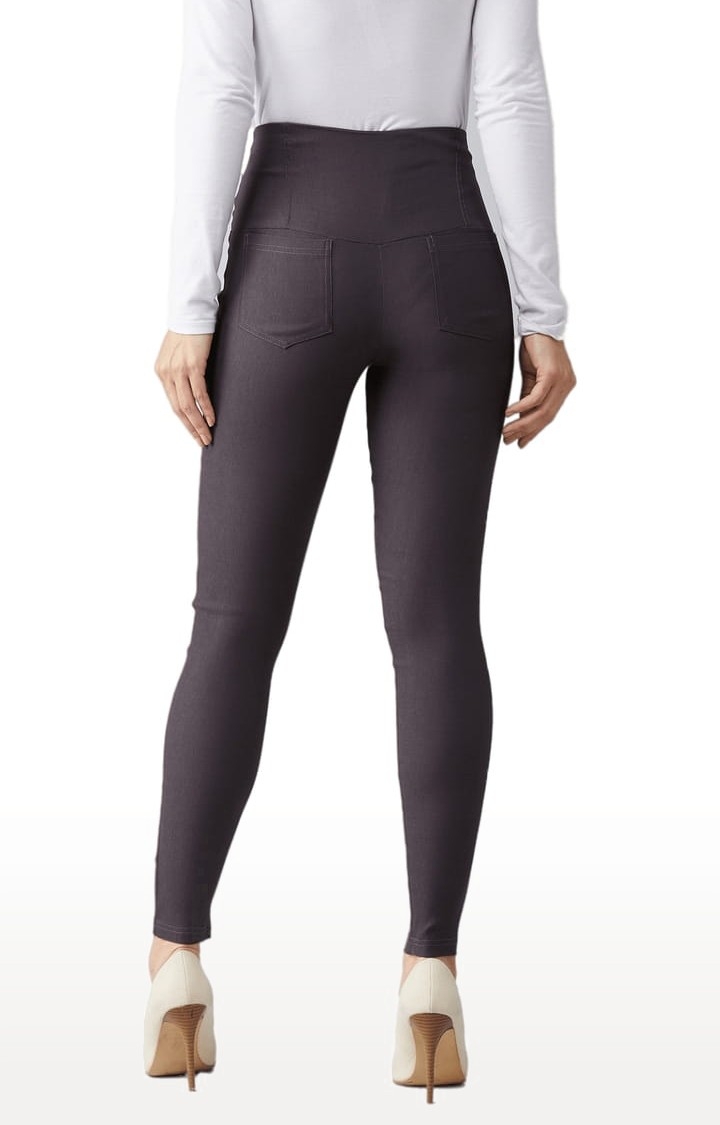 Dolce Crudo | Women's Grey Polyester Solid Jegging