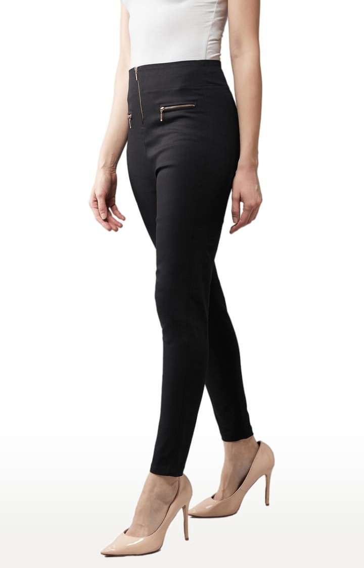 Dolce Crudo | Women's Black  Cotton Solid Jegging