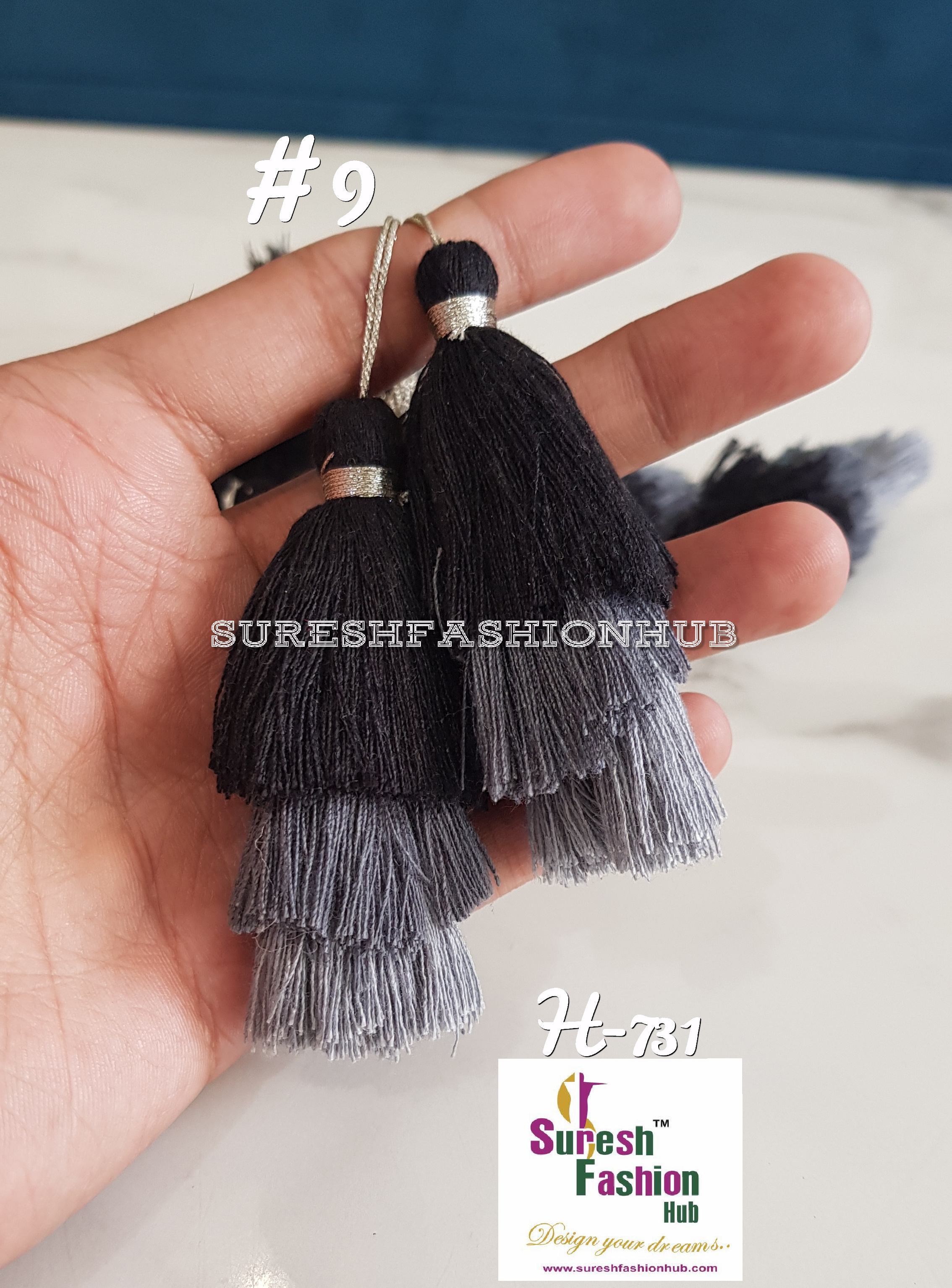Quirky Shades Of Black Thread Tassel