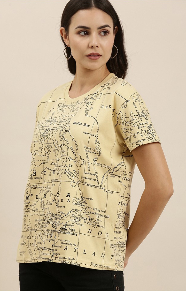 Difference of Opinion | Women's Straw Cotton Graphic Printed Oversized T-Shirt