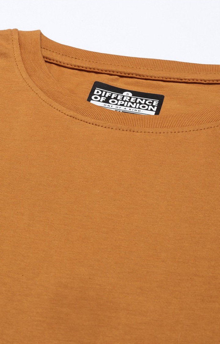 Difference of Opinion | Women's Sudan Brown Cotton Solid Oversized T-Shirt 4