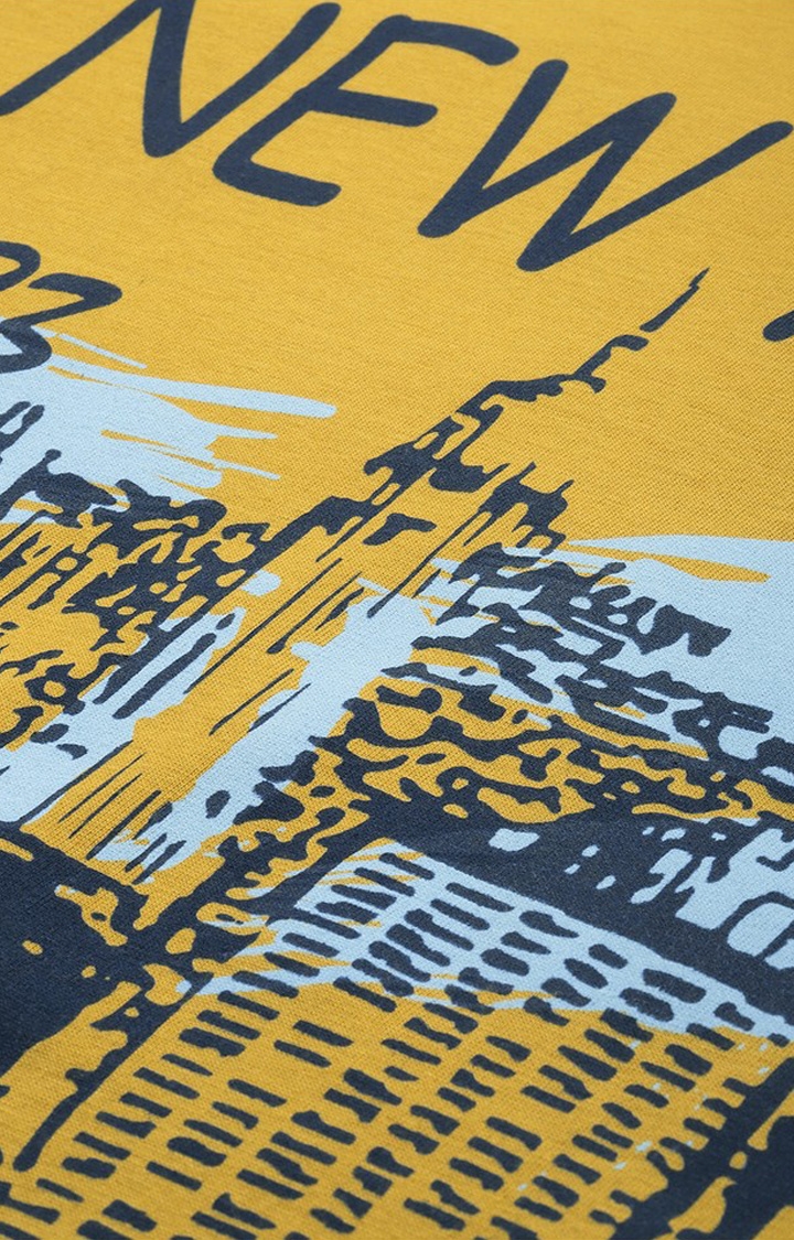 Difference of Opinion | Women's Yellow Cotton Graphic Printed Oversized T-Shirt 5
