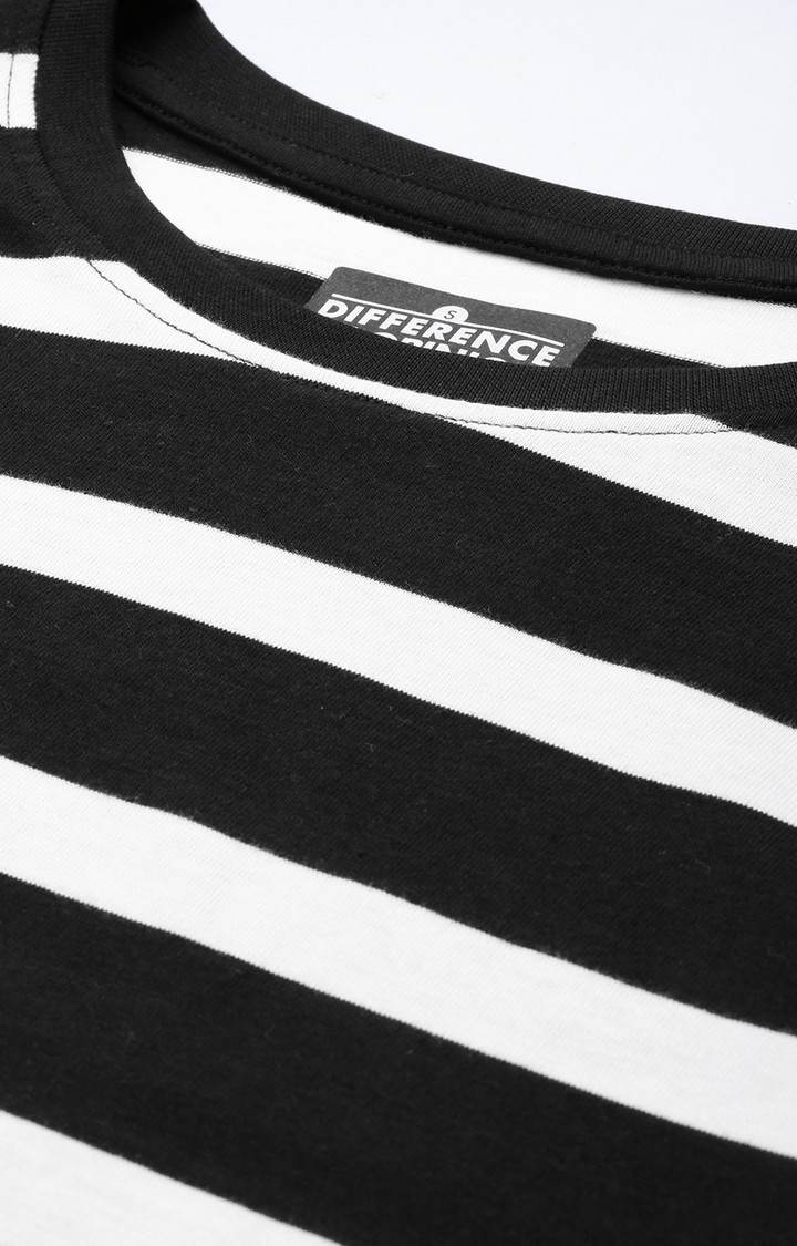 Women's Black & White Striped Oversized T-Shirt