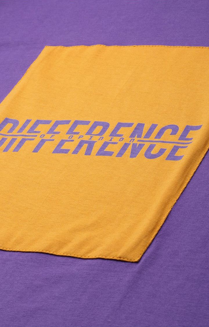 Women's Violet Cotton Typographic Printed Oversized T-Shirt