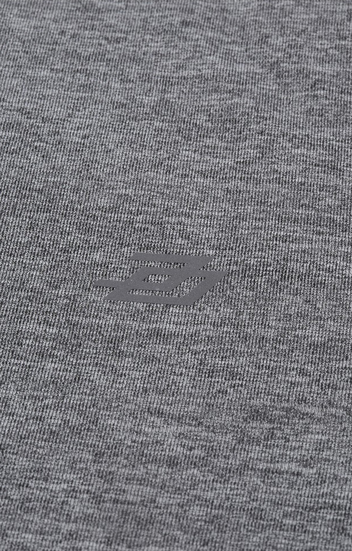 Difference of Opinion | Women's Charcoal Melange Textured Cotton Textured Oversized T-Shirt 5