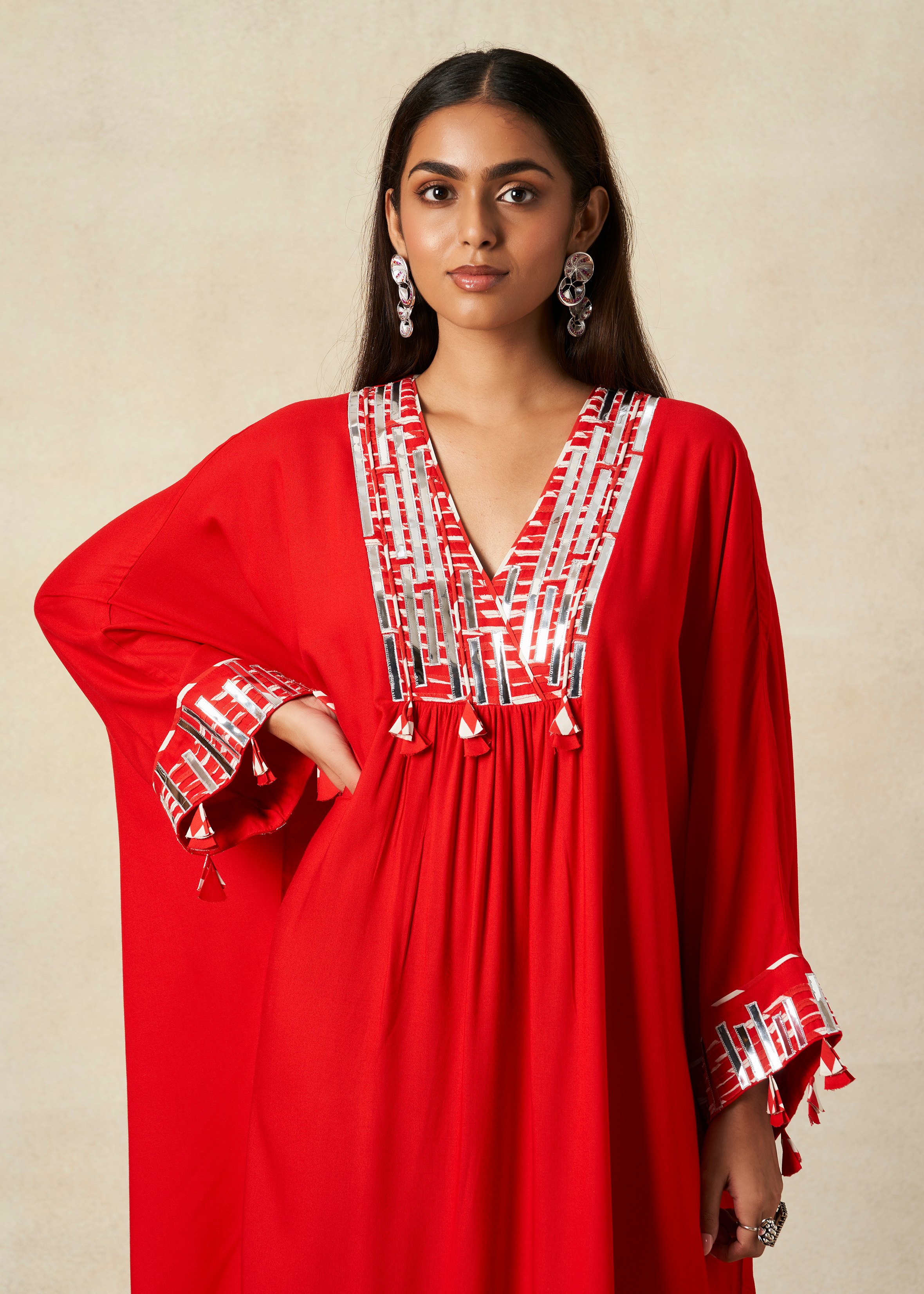 Red Kaftan Tunic